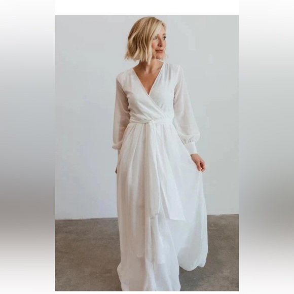 Women sz 3Xl Long White Baltic Born Lydia Maxi Dress Wedding Dress Boho Simple - Picture 2 of 4